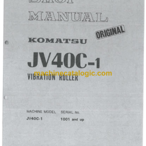 Komatsu JV40C-1 Vibration Roller Operation and Maintenance Manual (SEBM02580100)