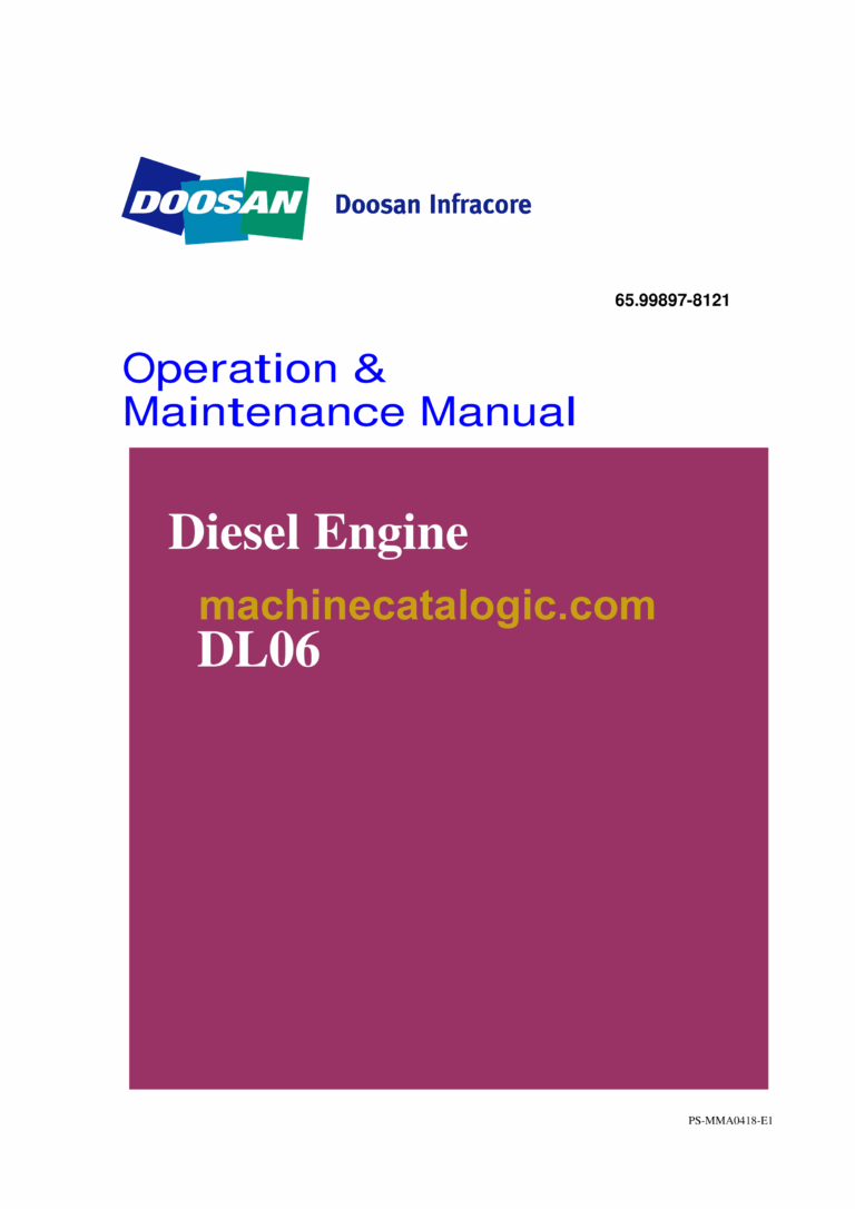 Doosan DL06 Engine Wheel Loader Operation and Maintenance Manual