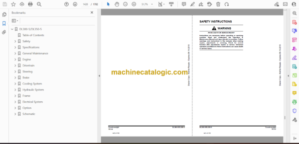 Doosan DX300LC Hydraulic Excavator Shop Manual (Serial Number 7440 and Up) - Image 4