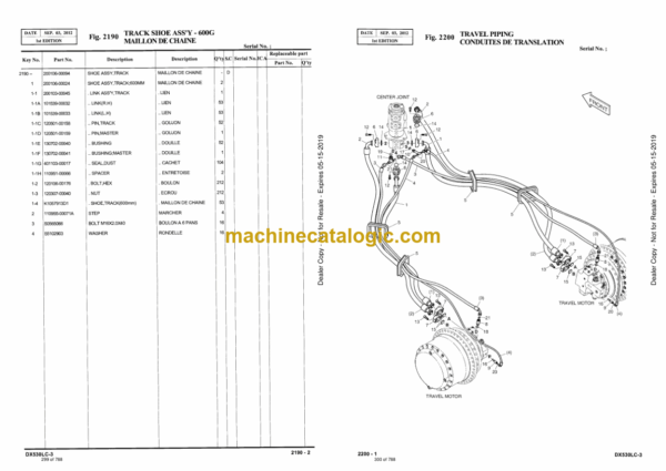 Doosan DX530LC-3 Excavator Parts Manual (Serial Number 10001 and Up) - Image 2