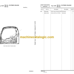 Doosan DX225LCA Excavator Parts Manual (Serial Number 5001 and Up)