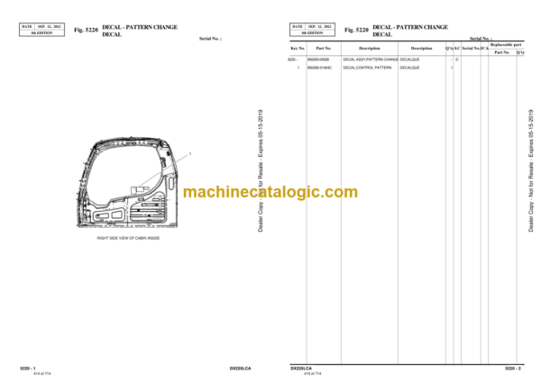 Doosan DX225LCA Excavator Parts Manual (Serial Number 5001 and Up) - Image 2