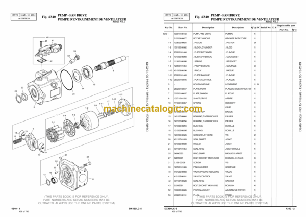 Doosan DX490LC-5 Excavator Parts Manual (Serial Number 10001 thru 10011) - Image 3
