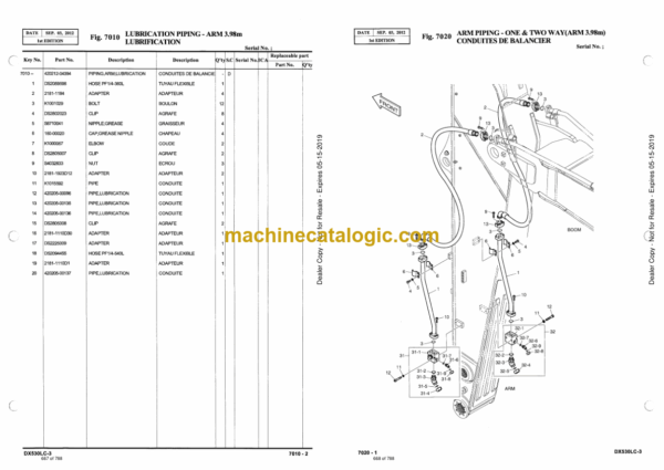 Doosan DX530LC-3 Excavator Parts Manual (Serial Number 10001 and Up) - Image 4