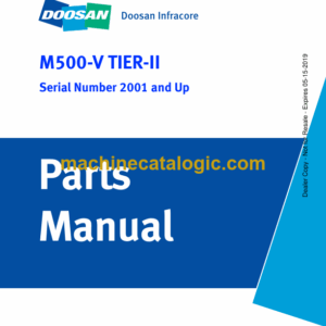 Doosan M500-V Wheel Loader Parts Manual (Serial Number 2001 and Up)
