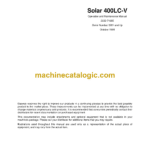 Daewoo Solar 400LC-V Excavator Operation and Maintenance Manual (Serial Number 0001 and Up)