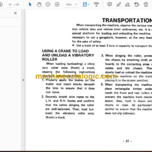 Komatsu JV28-1 Vibration Roller Operation and Maintenance Manual (SEAM02670100)