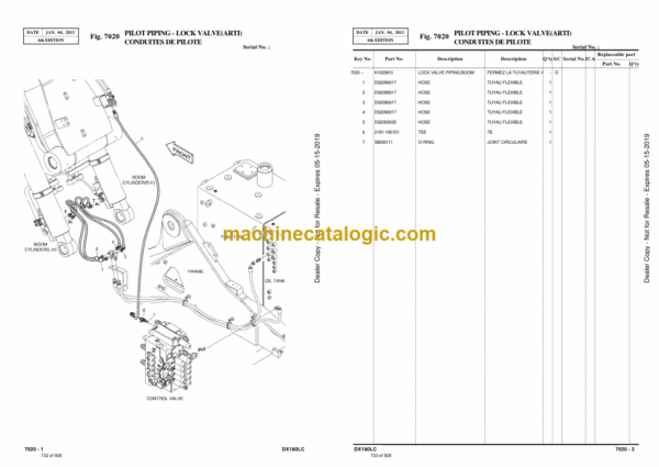 Doosan DX180LC Wheeled Excavator Parts Manual (Serial Number 5001 and Up) - Image 2