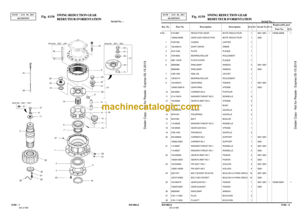 Doosan DX180LC Wheeled Excavator Parts Manual (Serial Number 5001 and Up) - Image 3