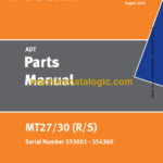 Doosan MT27, MT30 R and S Articulated Dump Truck Parts Manual (Serial Number 353001 - 354360)