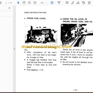 Komatsu JV06, JV08H-2, JV06, JV08HM-2 Vibratory Roller Operation and Maintenance Manual (SEAM024F0200)