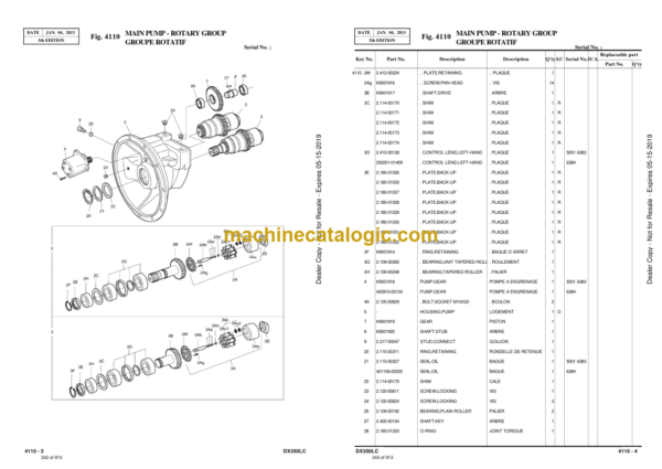 Doosan DX350LC Excavator Parts Manual (Serial Number 5001 and Up) - Image 2