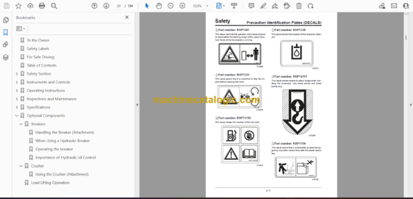 Sumitomo SH80-3B Hydraulic Excavator Operators Manual (WDL0830-0T) - Image 2