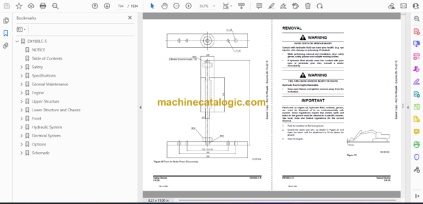 Doosan DX180LC-5 Hydraulic Excavator Shop Manual (Serial Number 1001 and Up) - Image 2