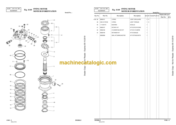 Doosan DX350LC Excavator Parts Manual (Serial Number 5001 and Up) - Image 3