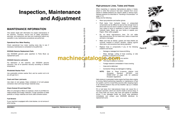 Doosan DX210W-5 Wheeled Excavator Operation and Maintenance Manual (Serial Number 1001 and Up) - Image 3