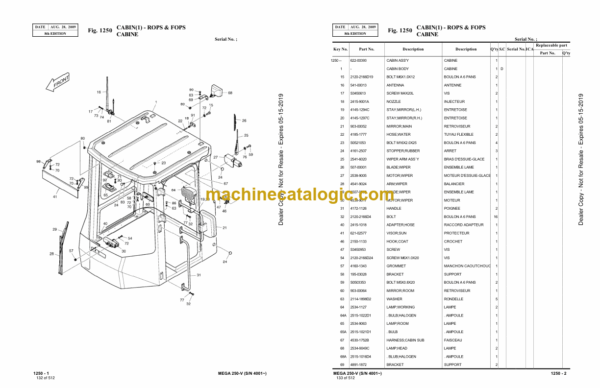 Doosan M250-V Wheel Loader Parts Manual (Serial Number 4001 and UP) - Image 2