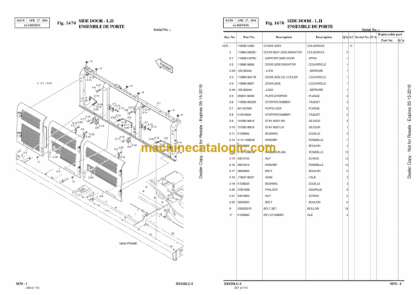 Doosan DX420LC-5 Excavator Parts Manual (Serial Number 10001 thru 10010) - Image 3