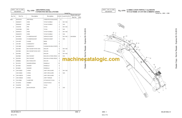 Doosan Solar 500LC-V Excavator Parts Manual (Serial Number 1001 and Up) - Image 4