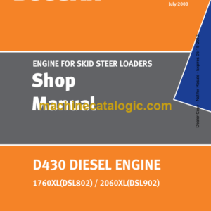 Doosan D430 Diesel Engine Skid Steer Loaders Shop Manual (SB4035E00)