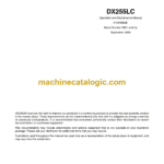 Doosan DX255LC Excavator Operation and Maintenance Manual (Serial Number 5001 and Up)