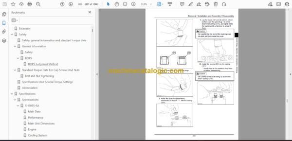 Sumitomo SH80BS-6A Hydraulic Excavator Service Manual (WLSM0806-00T) - Image 2