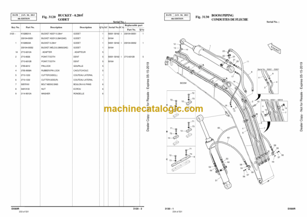 Doosan DX80R Excavator Parts Manual (Serial Number 50001 and Up) - Image 2
