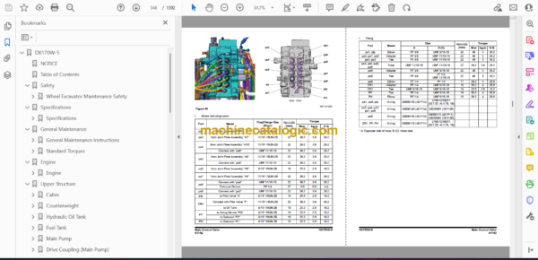 Doosan DX170W-5 Wheeled Excavator Shop Manual (Serial Number 1001 and Up) - Image 2