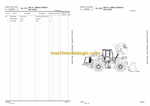 Doosan DL420-5 Excavator Parts Manual (Serial Number 10001 and Up) - Image 2