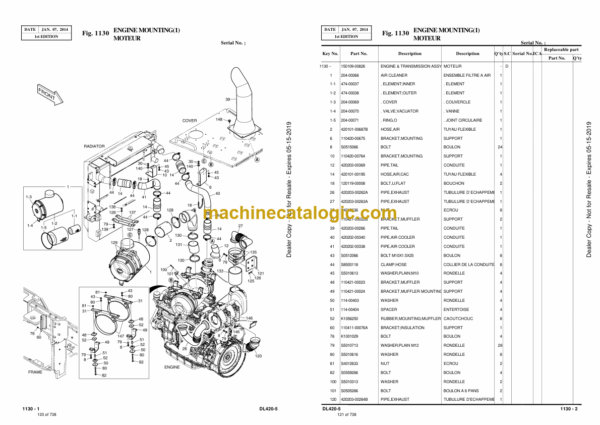 Doosan DL420-5 Excavator Parts Manual (Serial Number 10001 and Up) - Image 3