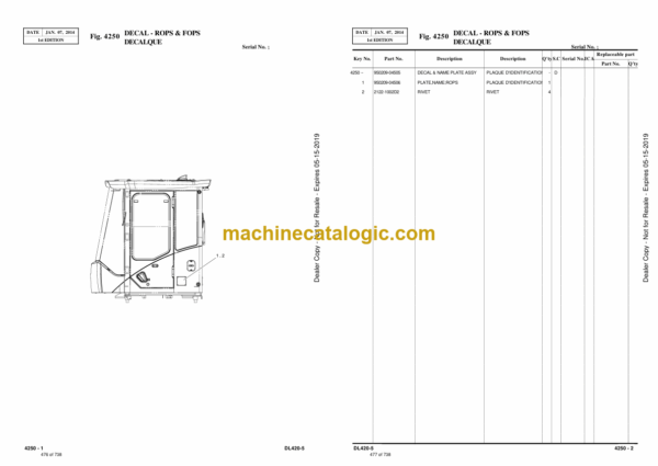 Doosan DL420-5 Excavator Parts Manual (Serial Number 10001 and Up) - Image 4