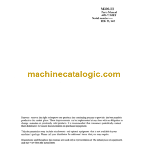 Doosan M300-3 Wheel Loader Parts Manual (4021-7126FEF)