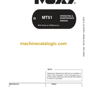 Doosan MT51 Articulated Dump Truck Operation and Maintenance Manual (Serial no. 910002 and up)