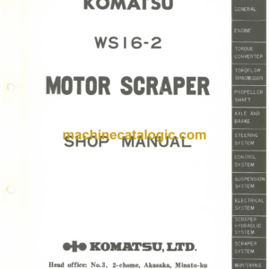 Komatsu WS16-2 Motor Scraper Shop Manual (WS16.2-BE1)