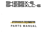 Sumitomo SH235X-6, SH235XLC-6 Hydraulic Excavator Parts Manual (WCL2356-0W)
