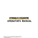 Sumitomo SH75U-2 Hydraulic Excavator Operators Manual (WDL0751-0W)