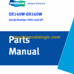 Doosan DX140W, DX160W Wheeled Excavator Parts Manual (Serial Number 5001 and UP)