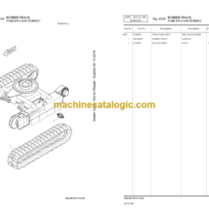 Doosan Solar 55-V Excavator Parts Manual (Serial Number 1001 and Up)