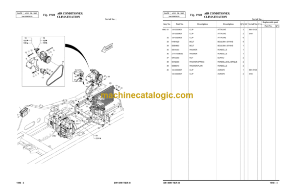 Doosan DX140W, DX160W Wheeled Excavator Parts Manual (Serial Number 5001 and UP) - Image 4