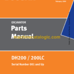 Doosan DH200, DH200LC Excavator Parts Manual (Serial Number 001 and UP)