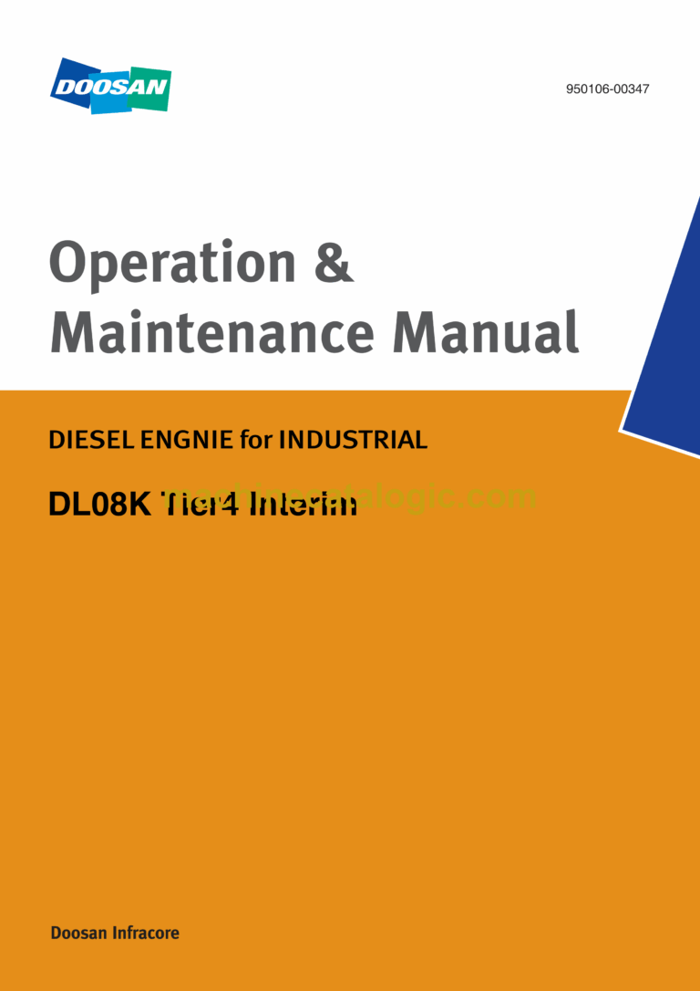 Doosan DL08K Engine Wheel Loader Operation and Maintenance Manual