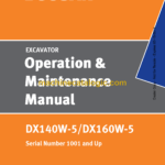 Doosan DX140W-5, DX160W-5 Wheeled Excavator Operation and Maintenance Manual (Serial Number 1001 and Up)