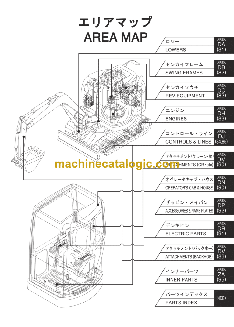 Sumitomo SH80-3B Hydraulic Excavator Parts Manual (WCLA080B37BS)