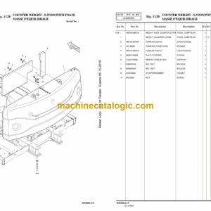 Doosan DX300LC-5 Excavator Parts Manual (Serial Number 1001 thru 1057)