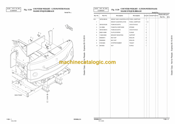 Doosan DX300LC-5 Excavator Parts Manual (Serial Number 1001 thru 1057) - Image 2