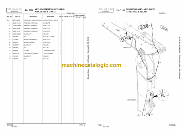 Doosan DX225LC-5 Excavator Parts Manual (Serial Number 1001 and Up) - Image 2