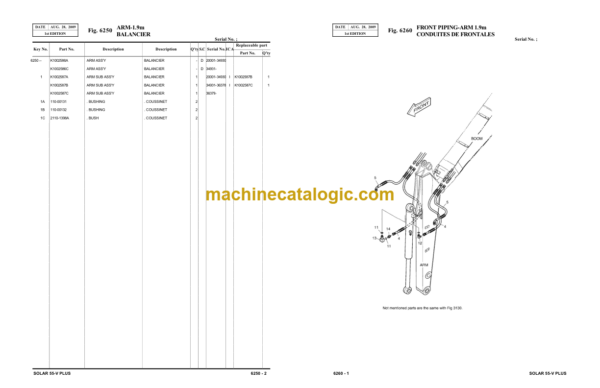 Doosan S55-V Plus Excavator Parts Manual (Serial Number 1001 and UP) - Image 2