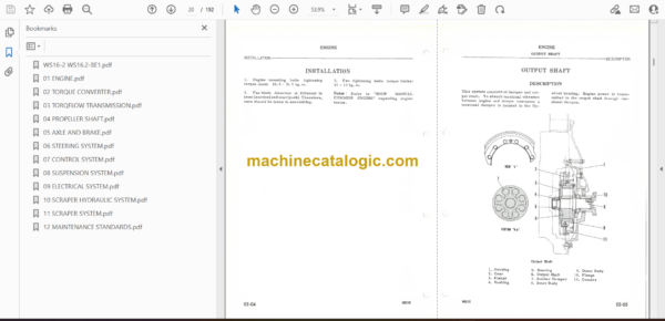 Komatsu WS16-2 Motor Scraper Shop Manual (WS16.2-BE1) - Image 2