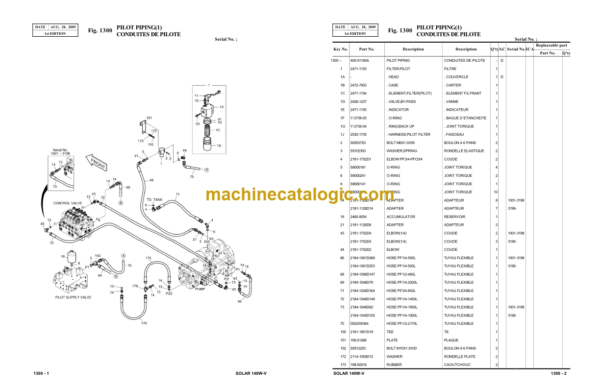 Doosan S140W-V Excavator Parts Manual (Serial Number 1001 and UP) - Image 2