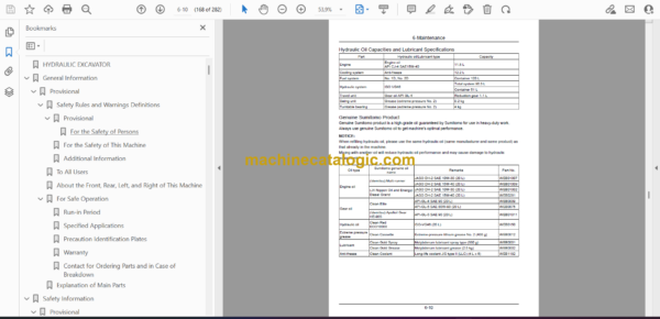 Sumitomo SH80BS-6A Hydraulic Excavator Operators Manual (WDL0806-3W) - Image 4